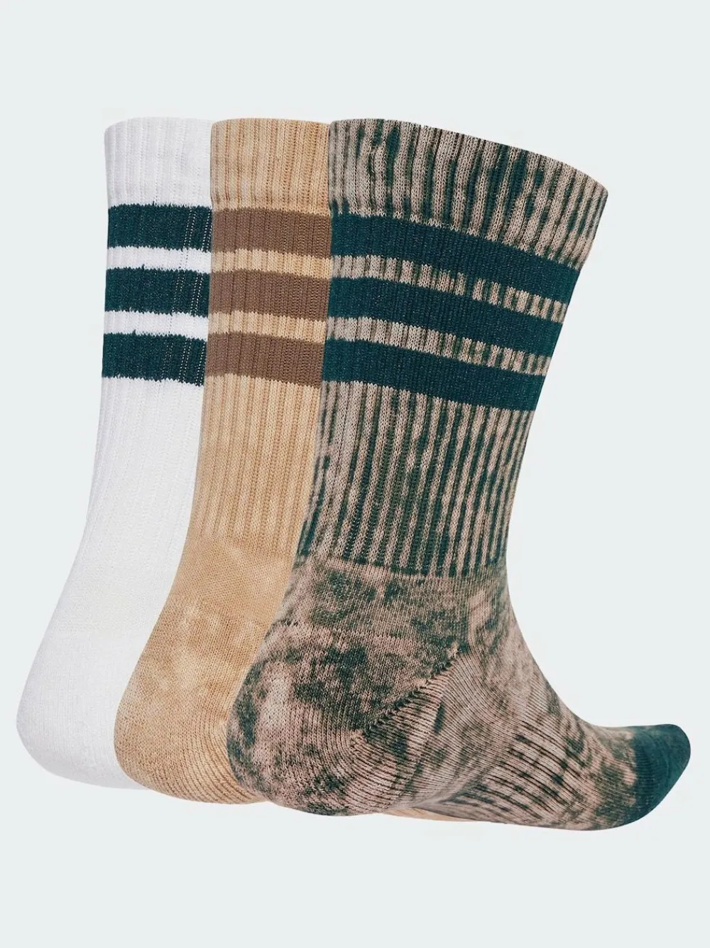 New adidas Brown Stonewash Crew Socks 3 Pack