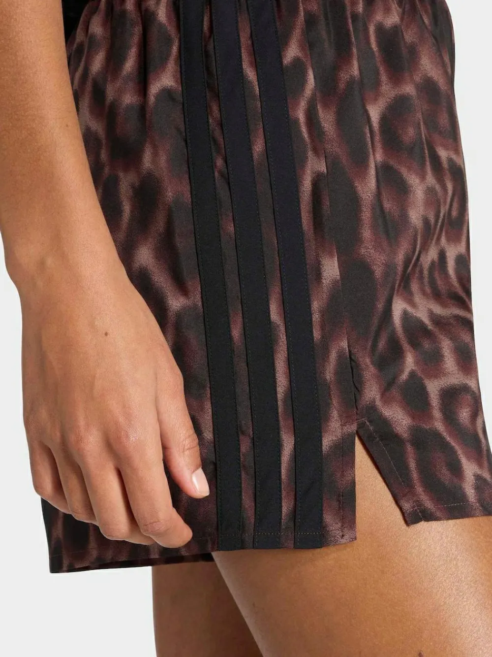 Sale adidas Workout Essentials Leopard Woven Shorts Brown