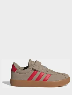 Online adidas Brown/Red VL Court 3.0 Hook and Loop Kids Trainers