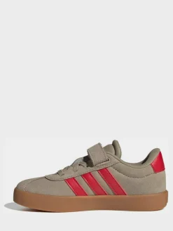 Online adidas Brown/Red VL Court 3.0 Hook and Loop Kids Trainers