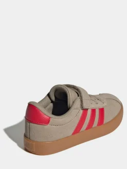 Online adidas Brown/Red VL Court 3.0 Hook and Loop Kids Trainers