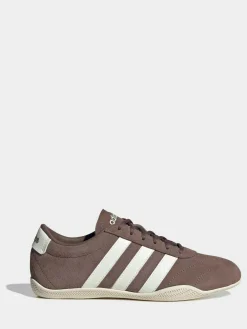 adidas Brown/White Grand Court Lo Trainers^Women Sneakers