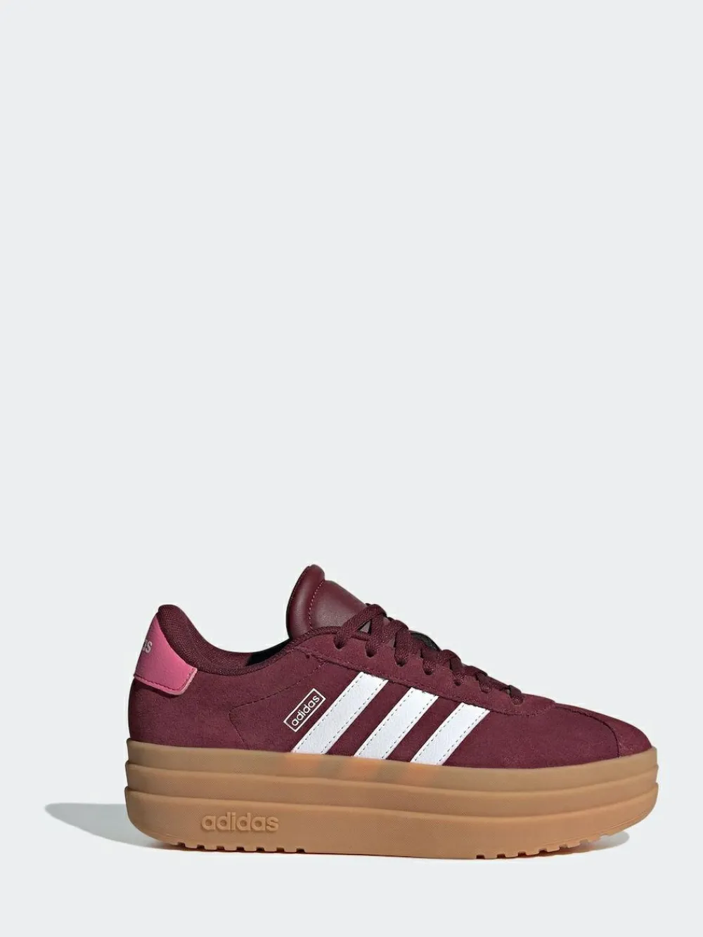 adidas Burgundy Red VL Court Bold Lace Junior Trainers^ Sneakers