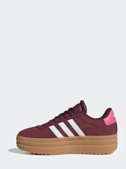 adidas Burgundy Red VL Court Bold Lace Junior Trainers^ Sneakers