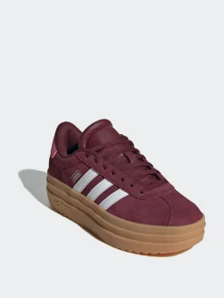 adidas Burgundy Red VL Court Bold Lace Junior Trainers^ Sneakers