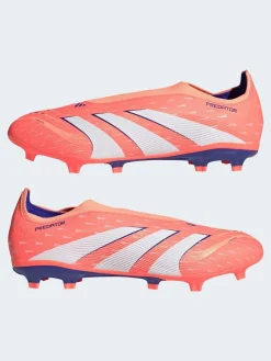 adidas Coral/White Adult Predator League Laceless Firm/Multi Ground Boots^ Soccer Cleats