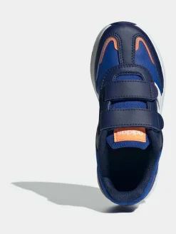 adidas Dark Blue Tensaur Switch Hook and Loop Kids Trainers^BOY Sneakers