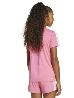 adidas Dark Pink Training Essentials 3-Stripes Kids T-Shirt