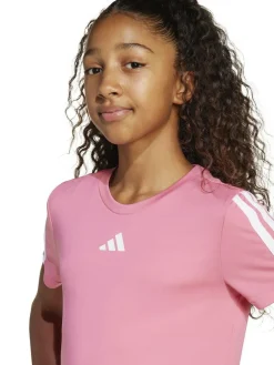 adidas Dark Pink Training Essentials 3-Stripes Kids T-Shirt
