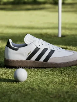 Clearance Adidas Golf Samba Spikeless Shoes White/Black