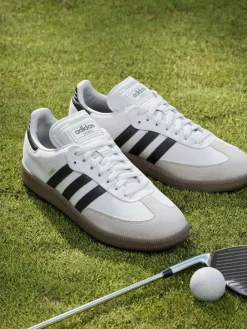 Clearance Adidas Golf Samba Spikeless Shoes White/Black