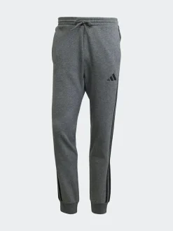 Online adidas Essentials 3-Stripes Fleece Joggers Grey Black