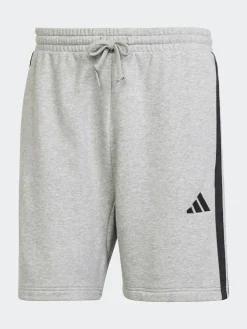 adidas Grey Essential 3-Stripes French Terry Shorts^ Shorts