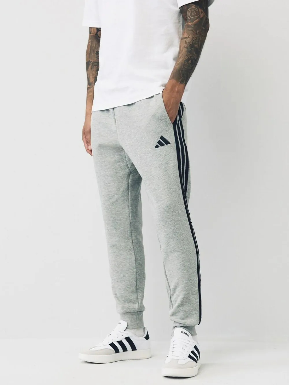 Sale adidas Essentials 3-Stripes Fleece Joggers Grey