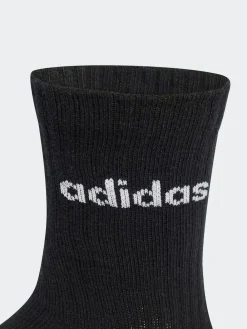 Discount adidas Linear Crew Socks Cushioned Socks 6 Pack Grey