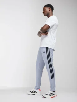 New adidas Workout Essentials All-Set 3-Stripes Knit Joggers Grey