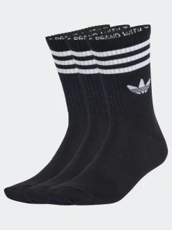 New adidas originals Black Crew 3-Stripes Crew Socks 3 Pairs