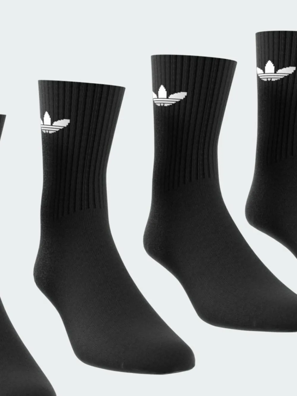 Sale adidas Originals Black Dark Trefoil Crew Socks 6 Pack
