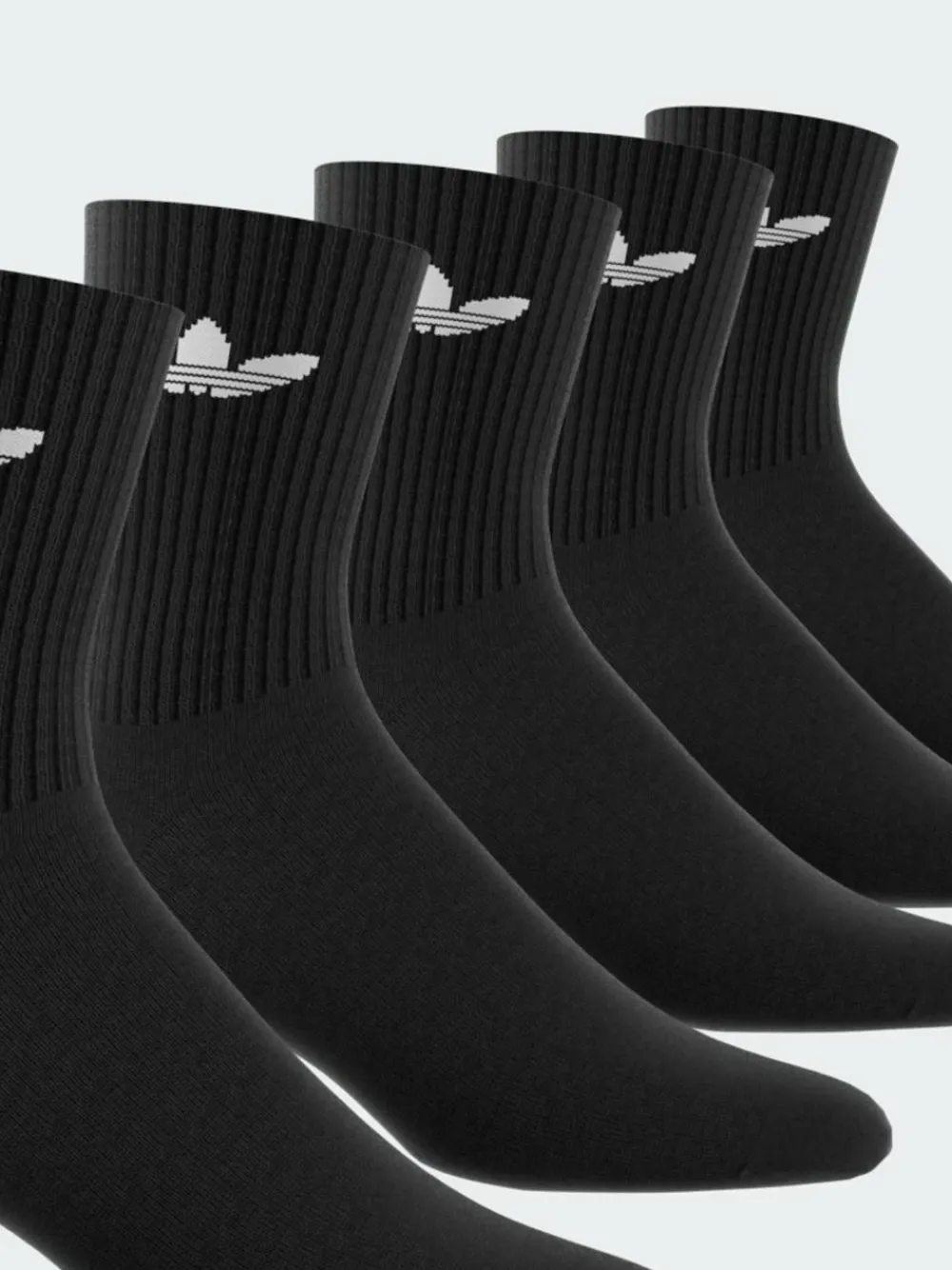 Sale adidas Originals Black Dark Trefoil Crew Socks 6 Pack