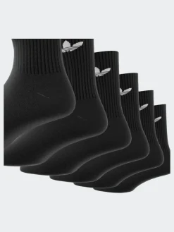 Sale adidas Originals Black Dark Trefoil Crew Socks 6 Pack