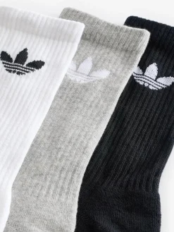 Best adidas Originals Black Trefoil Crew Socks 6 Pack