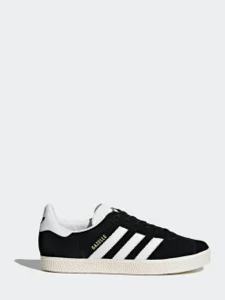 Discount adidas originals Black/White Gazelle Junior Trainers
