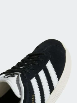 Discount adidas originals Black/White Gazelle Junior Trainers
