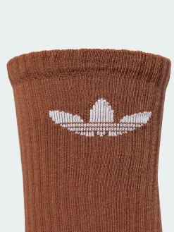 adidas Originals Brown Light Trefoil Crew Socks 6 Pack^ Socks|Socks
