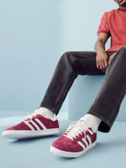 adidas originals Burgundy Red Gazelle Trainers^ Sneakers