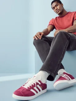 adidas originals Burgundy Red Gazelle Trainers^ Sneakers