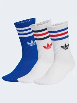 Online adidas originals Dark Blue/White Crew 3-Stripes Crew Socks 3 Pairs