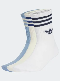 Discount adidas originals Light White Crew 3-Stripes Crew Socks 3 Pairs