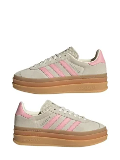 adidas originals Gazelle Bold Lace Junior Trainers Neutral/Pink
