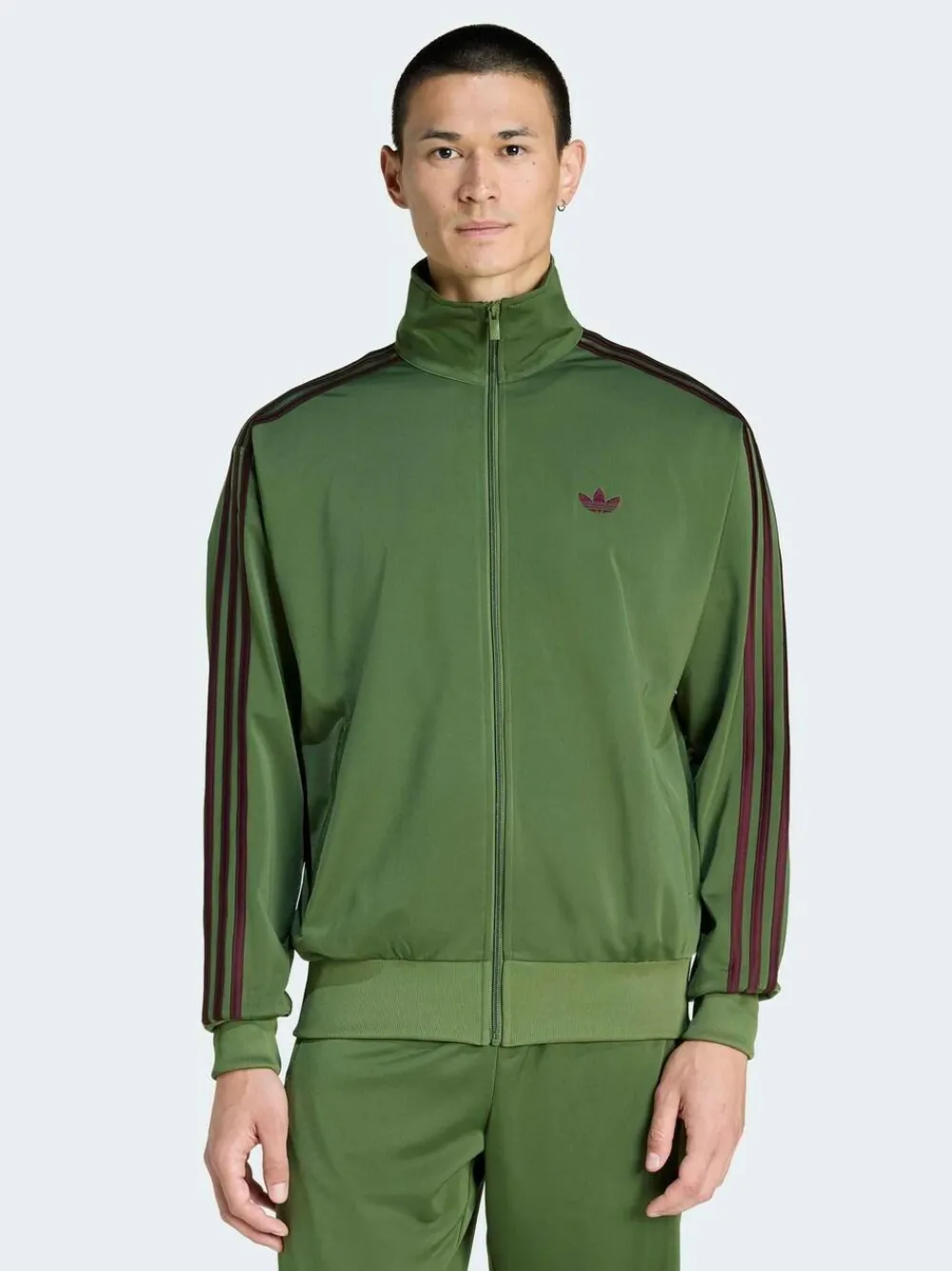 adidas originals Olive Green Firebird Track Top^ Loungewear