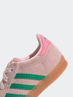 Best adidas originals Pink/Green Gazelle Comfort Closure Elastic Laces Infant Trainers