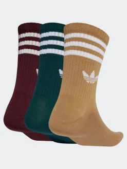 Online adidas originals Red Crew 3-Stripes Crew Socks 3 Pairs