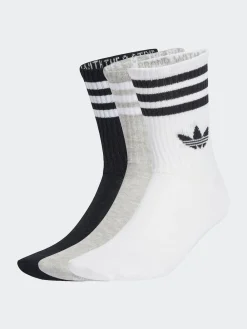 New adidas originals White Chrome Crew 3-Stripes Crew Socks 3 Pairs