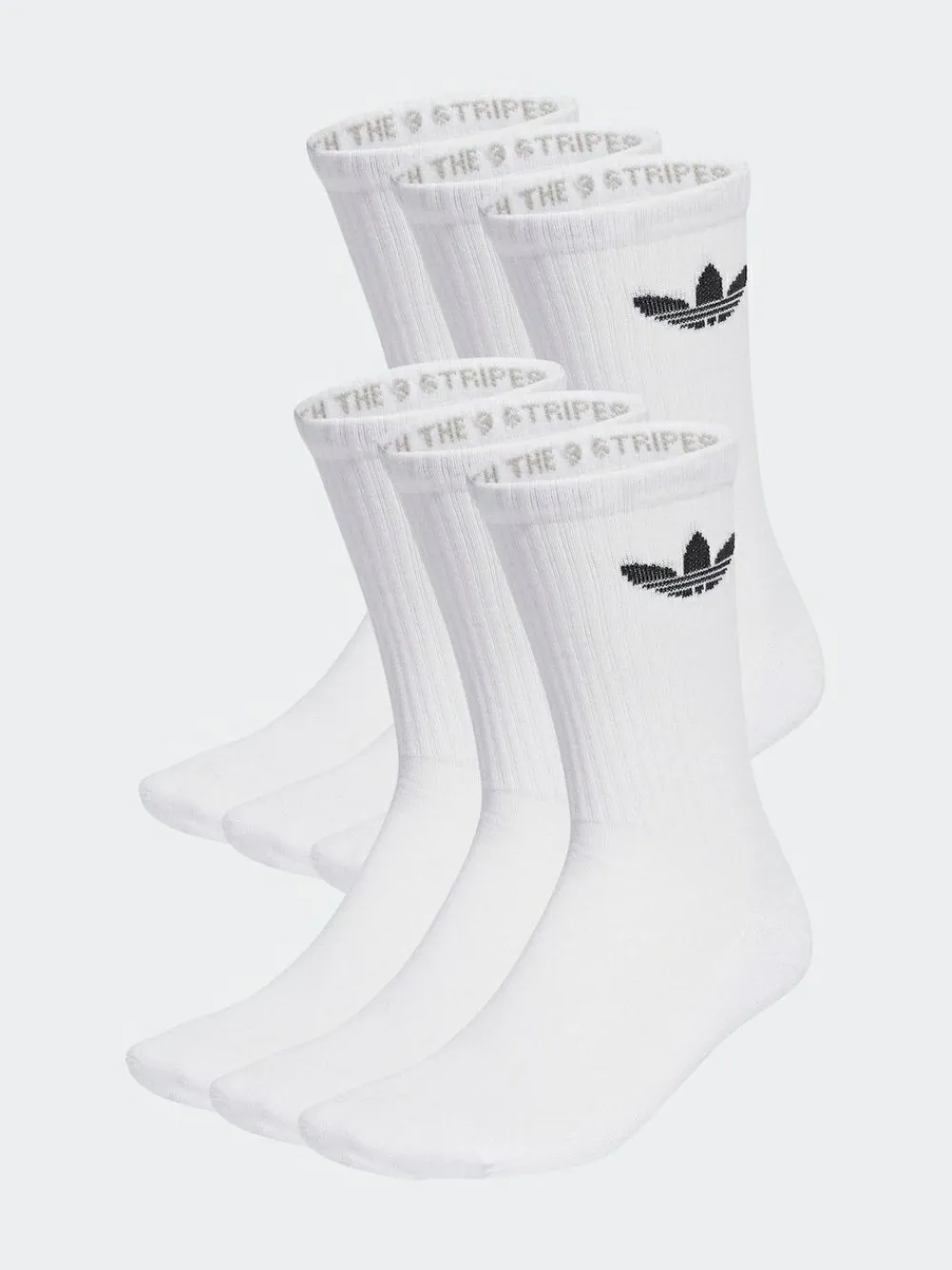 adidas Originals White Trefoil Crew Socks 6 Pack^Women Socks & Tights