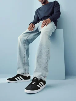 adidas originals White/Black Gazelle Trainers^ Sneakers