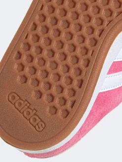 adidas Pink Grand Court 00s Suede Elastic Lace Kids Trainers^BOY Sneakers