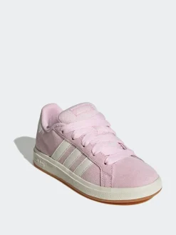 adidas Pink Grand Court 00s Suede Lace Kids Trainers^BOY Sneakers|Sneakers