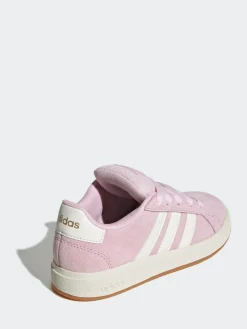 adidas Pink Grand Court 00s Suede Lace Kids Trainers^BOY Sneakers|Sneakers