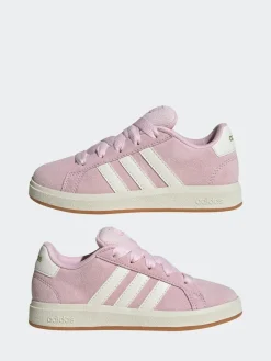 adidas Pink Grand Court 00s Suede Lace Kids Trainers^BOY Sneakers|Sneakers
