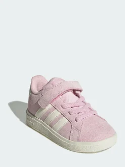 adidas Pink/White Grand Court 2.0 Elastic Lace Infant Trainers^BOY Sneakers