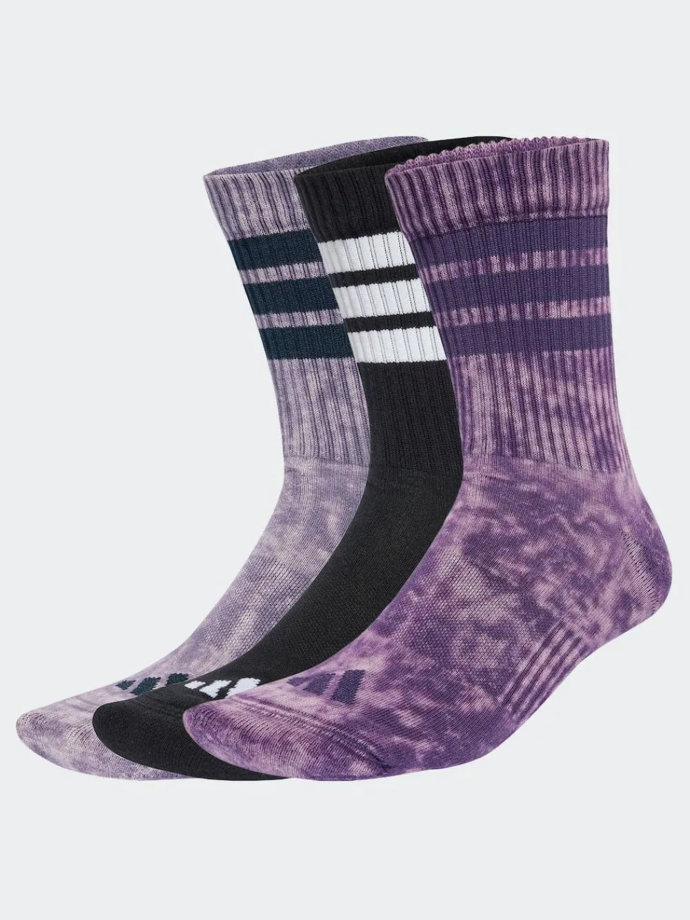 Sale adidas Purple Stonewash Crew Socks 3 Pack