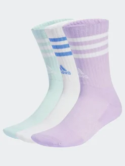 Sale adidas Purple 3-Stripe Crew Length Socks 3 Pack