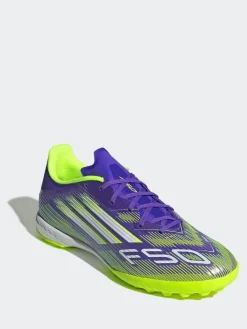 adidas Purple/White Adult F50 League Turf Boots^ Soccer Cleats