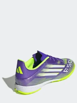 adidas Purple/White Adult F50 League Turf Boots^ Soccer Cleats