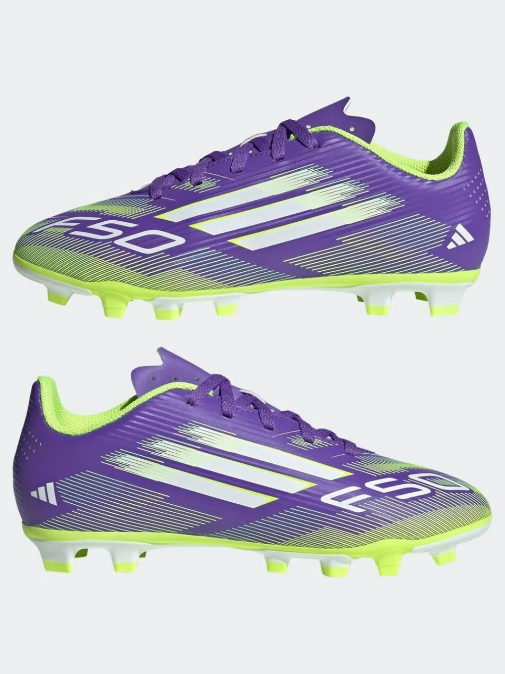 adidas Purple/White Kids F50 Club Firm/Multi Ground Boots