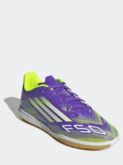 adidas Purple/White Kids F50 Club Indoor Boots^ Soccer Cleats